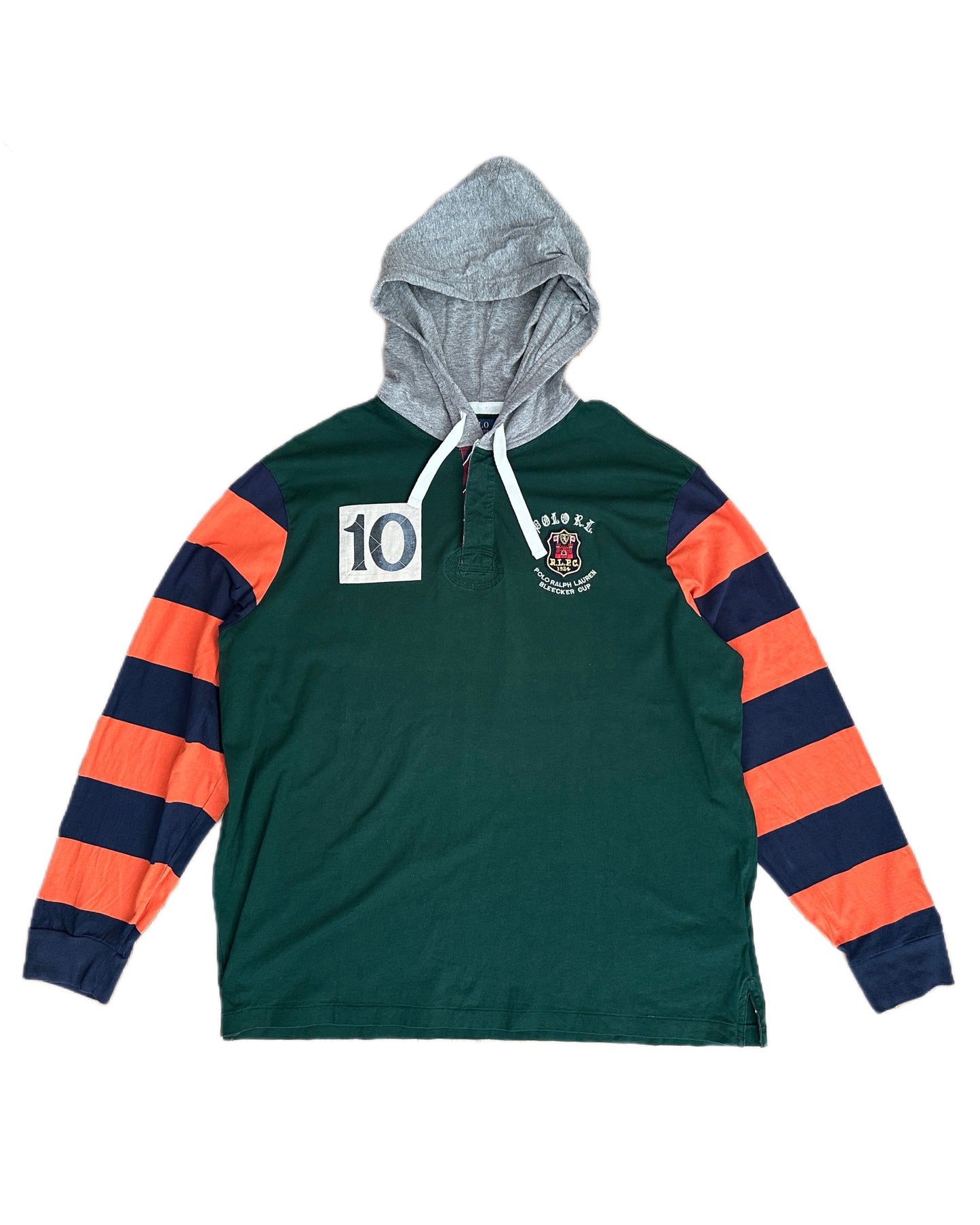 Polo Ralph Lauren 90s Retro Bleecker Cup Hooded Longsleeve Shirt - XXL