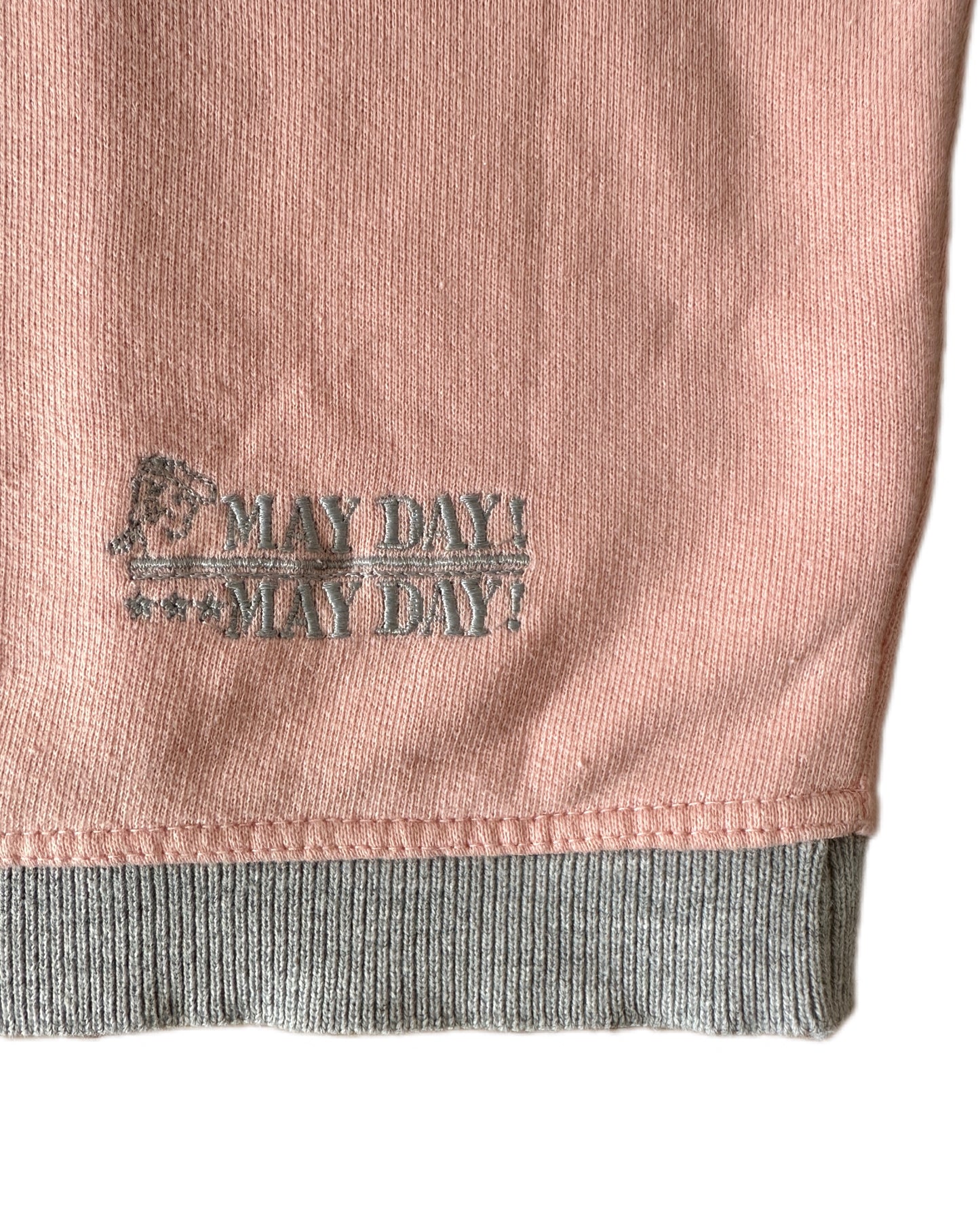 May Day!  Vintage 80s Short Sleeve Sweatshirt Rag Top - M - Made in Italy