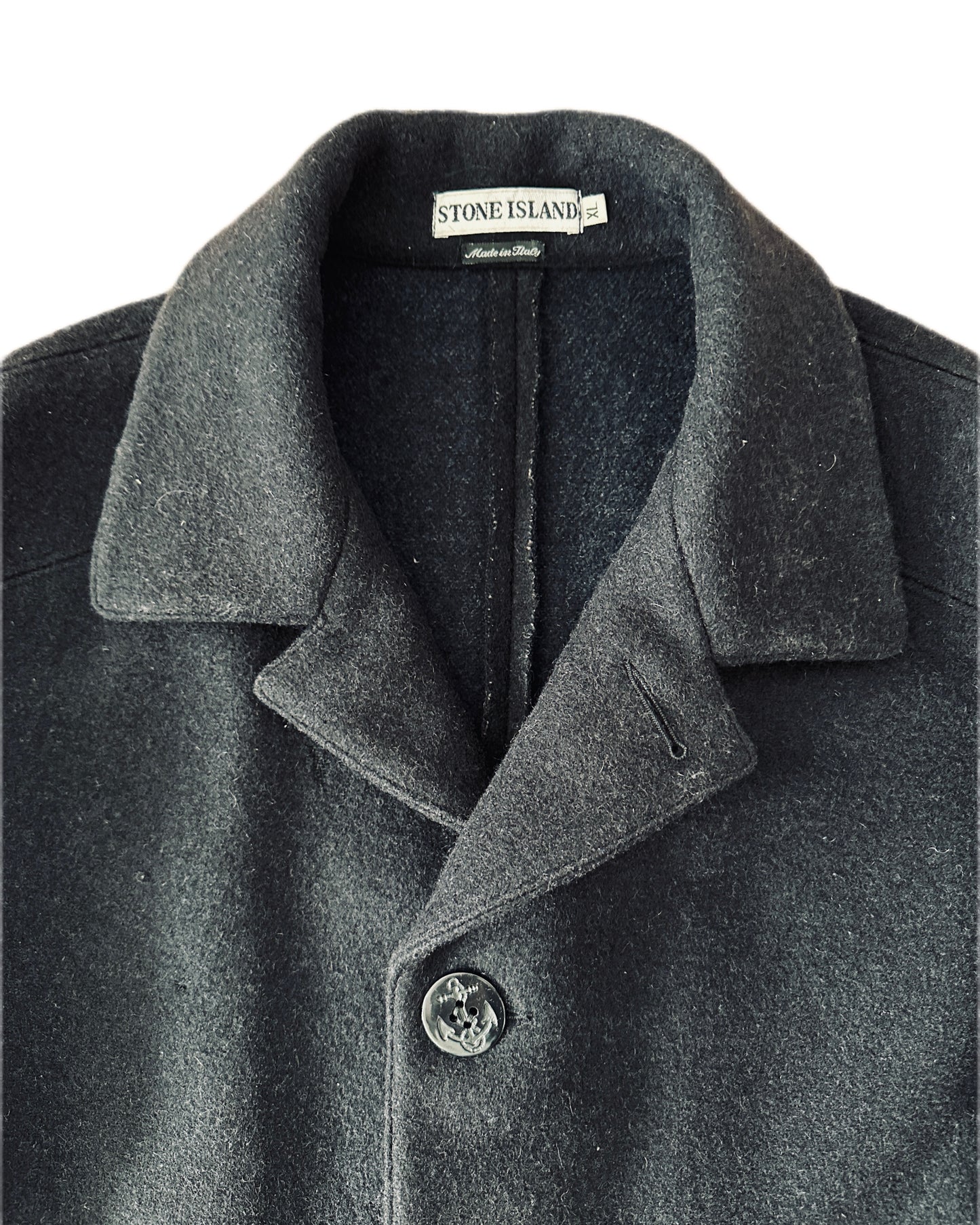 Stone Island 1995 Vintage Black Wool Blazer Jacket  - XL - Made in Italy