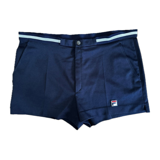 Fila 80s Vintage Navy Tennis Shorts - L - Made in Italy