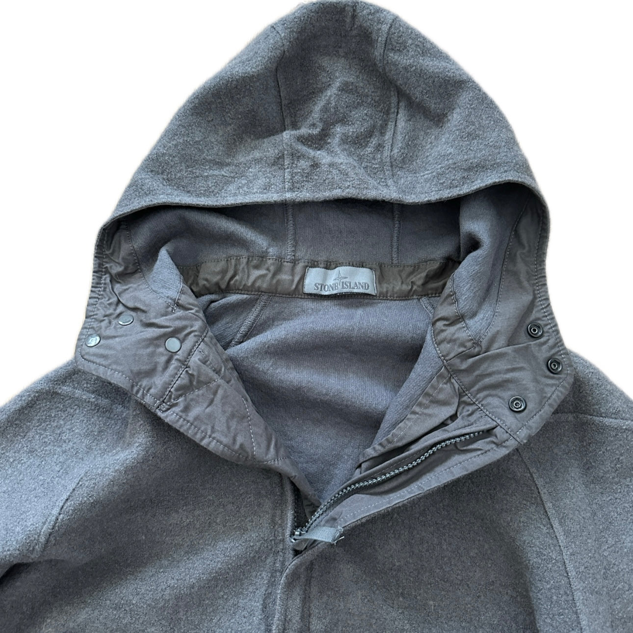 Stone Island 2020 Ghost Piece Hooded Zip Wool Jacket - L - Made in Italy