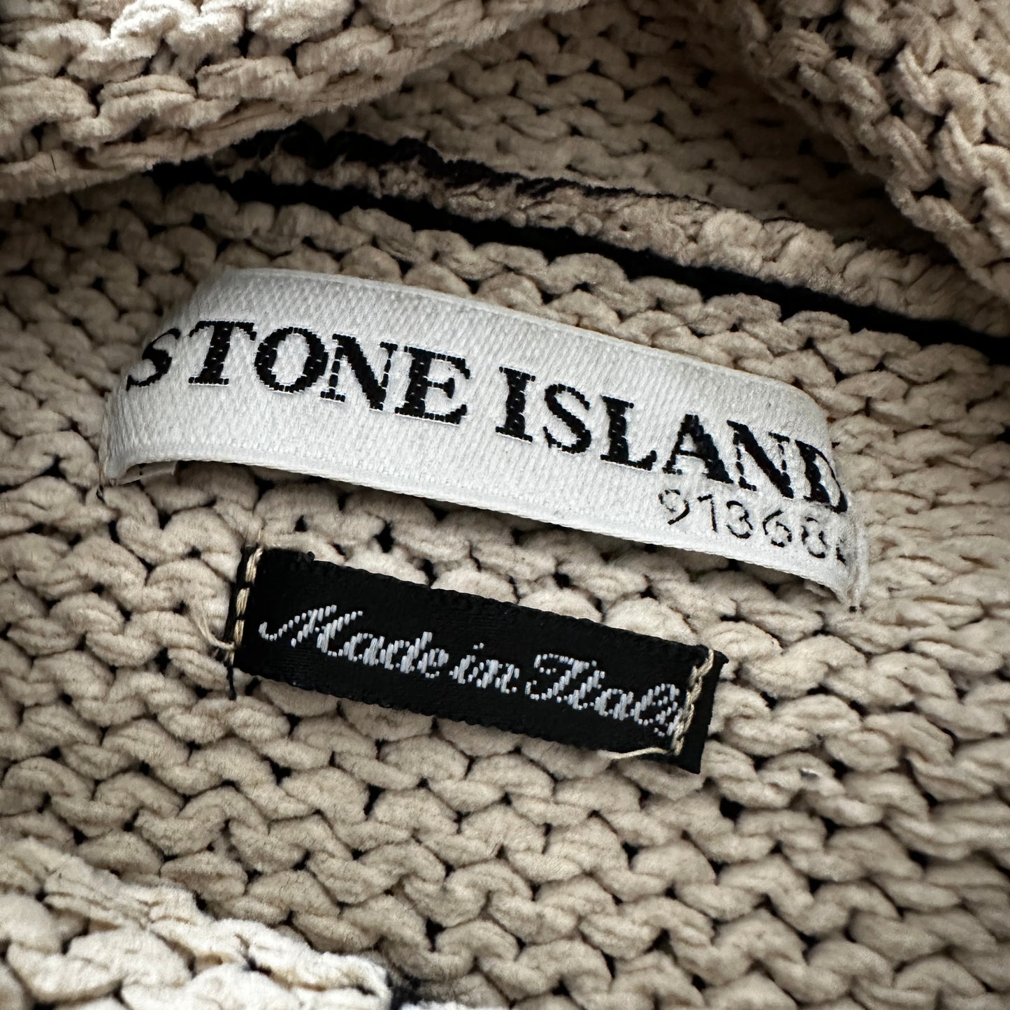 Stone Island 2003 Sublimation Print Chenille Hooded Sweater - Archivio - L - Made in Italy