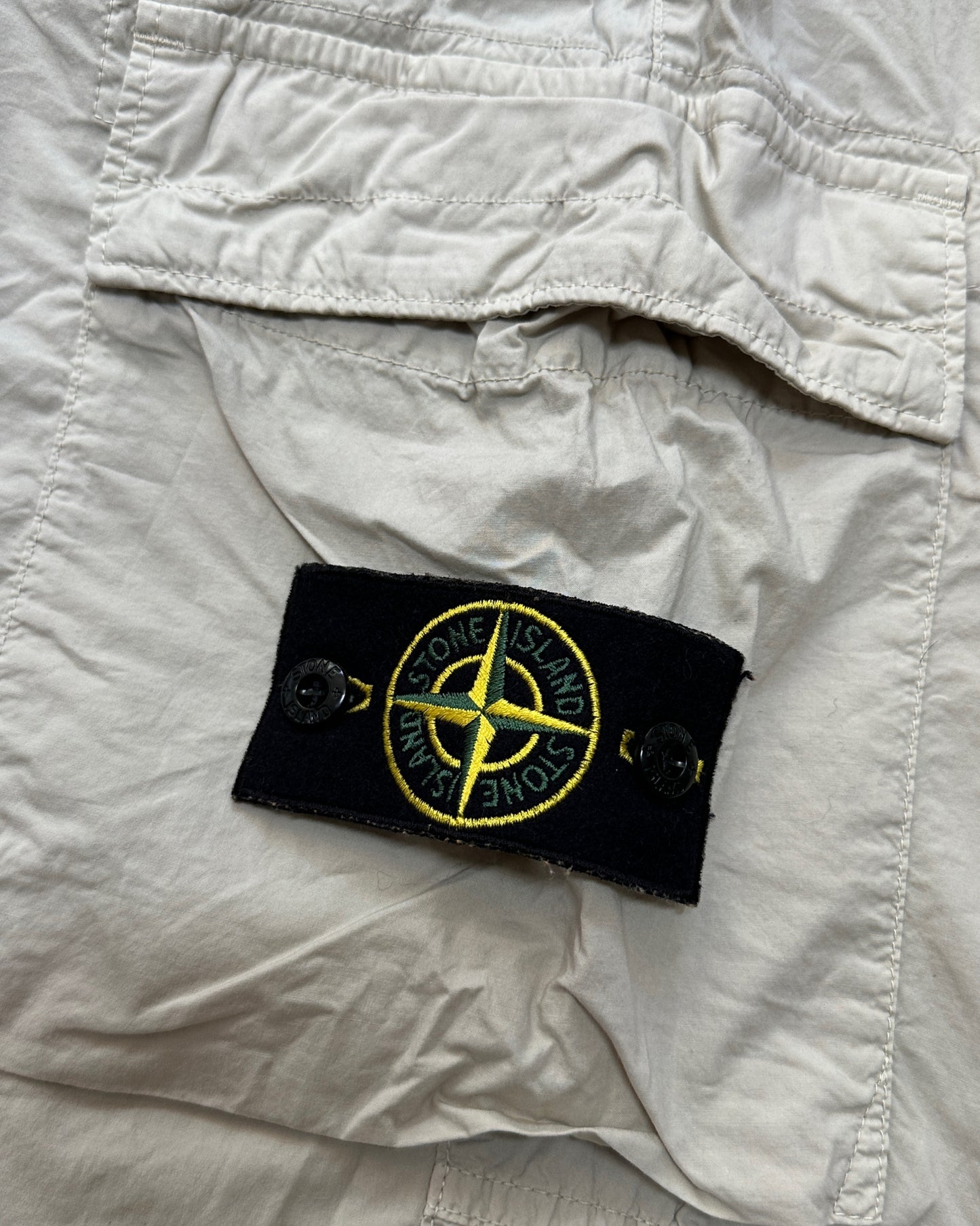 Stone Island 2025 Stretch Cotton Tela Pracadute Beige Type RE-T Cargo Pants - W34