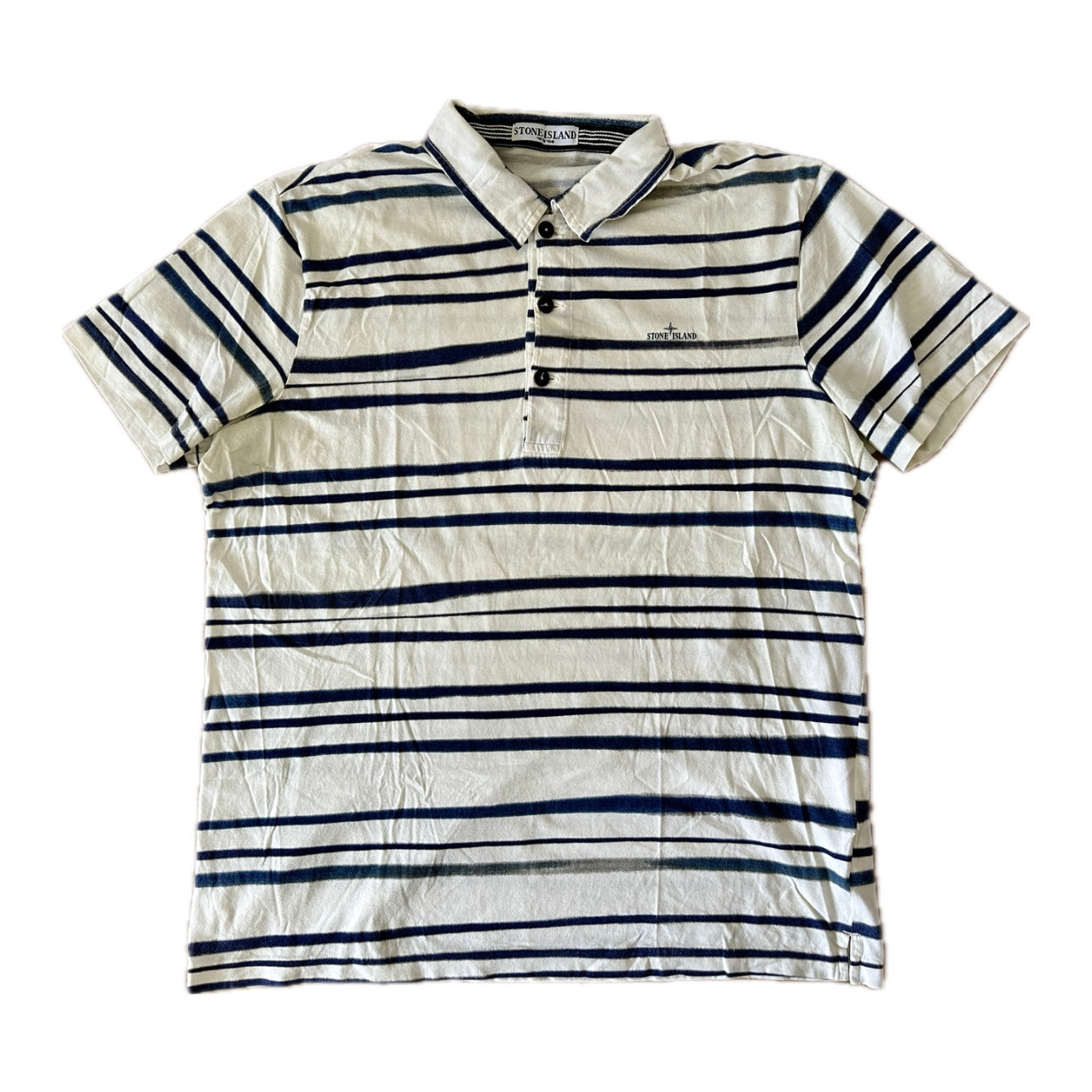 Stone Island 2010 Retro Stripe Polo Shirt- XXL