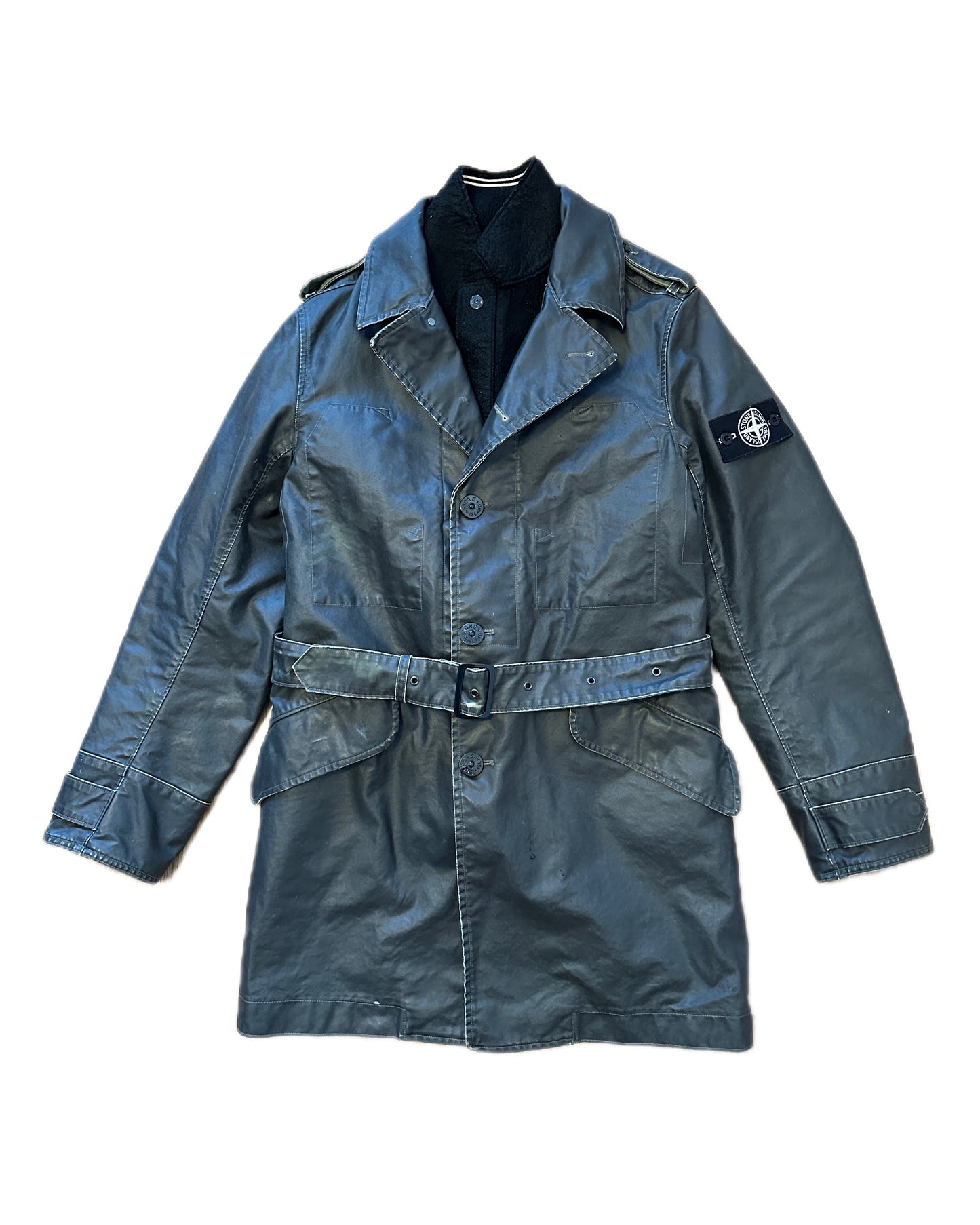 Stone Island 2009 Archivio Waxed Ice  Trenchcoat Jacket - M - Made in Italy