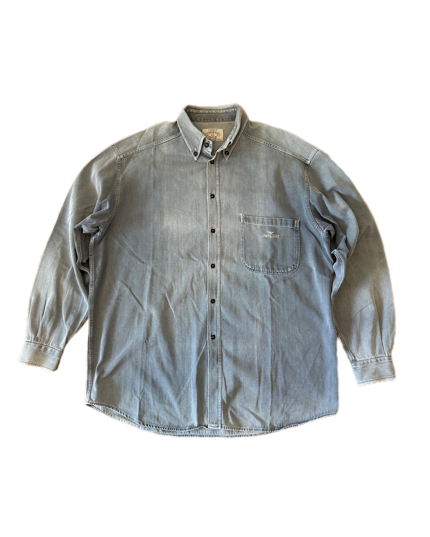 Armani Jeans Vintage 90s Cotton Overshirt -  XXL - Made in Italy
