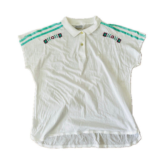 Sergio Tacchini Womens 80s Tennis Polo Top - VI / L - Made in Italy