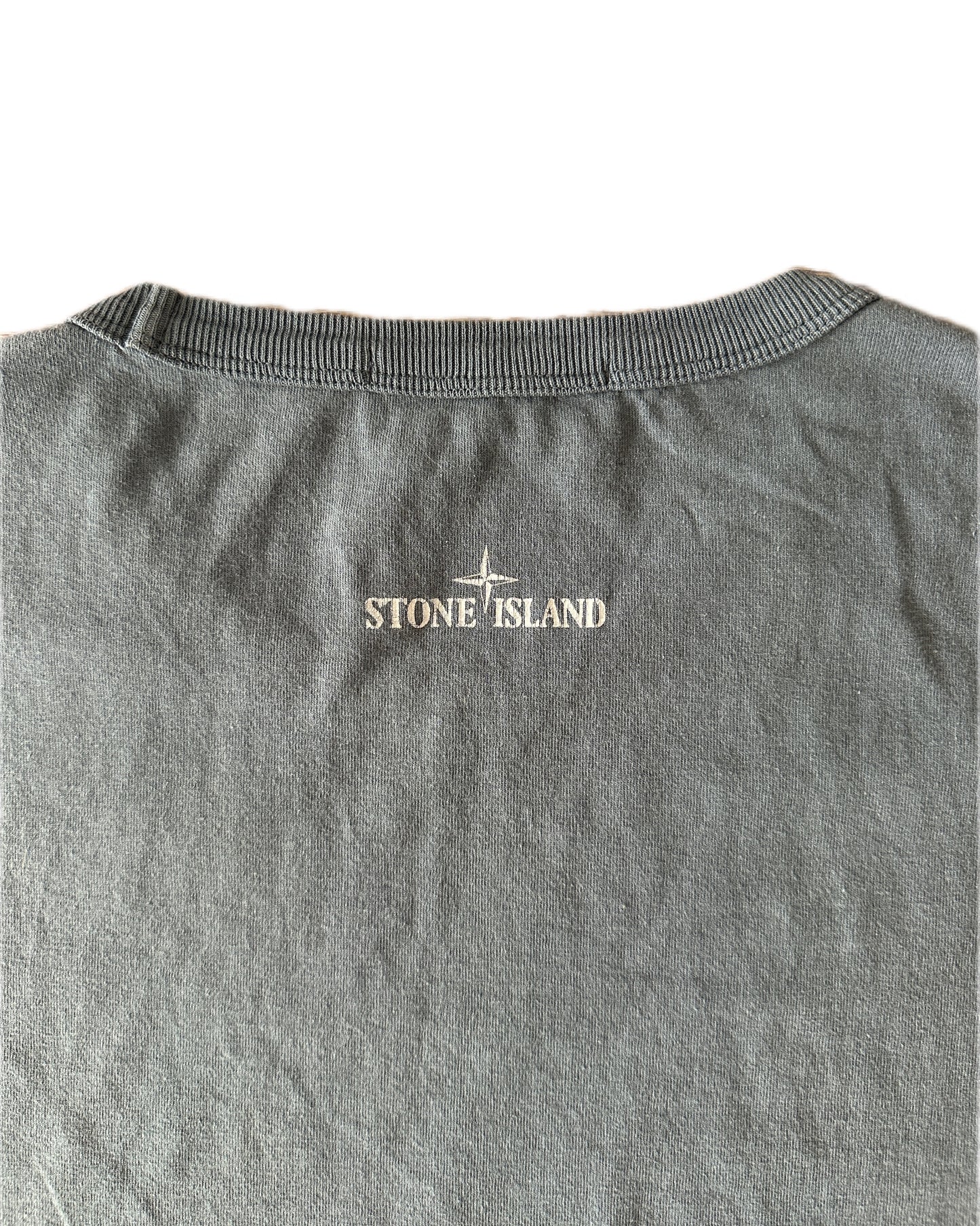 Stone Island 2019 Distressed Logo Allover Print Shirt - M
