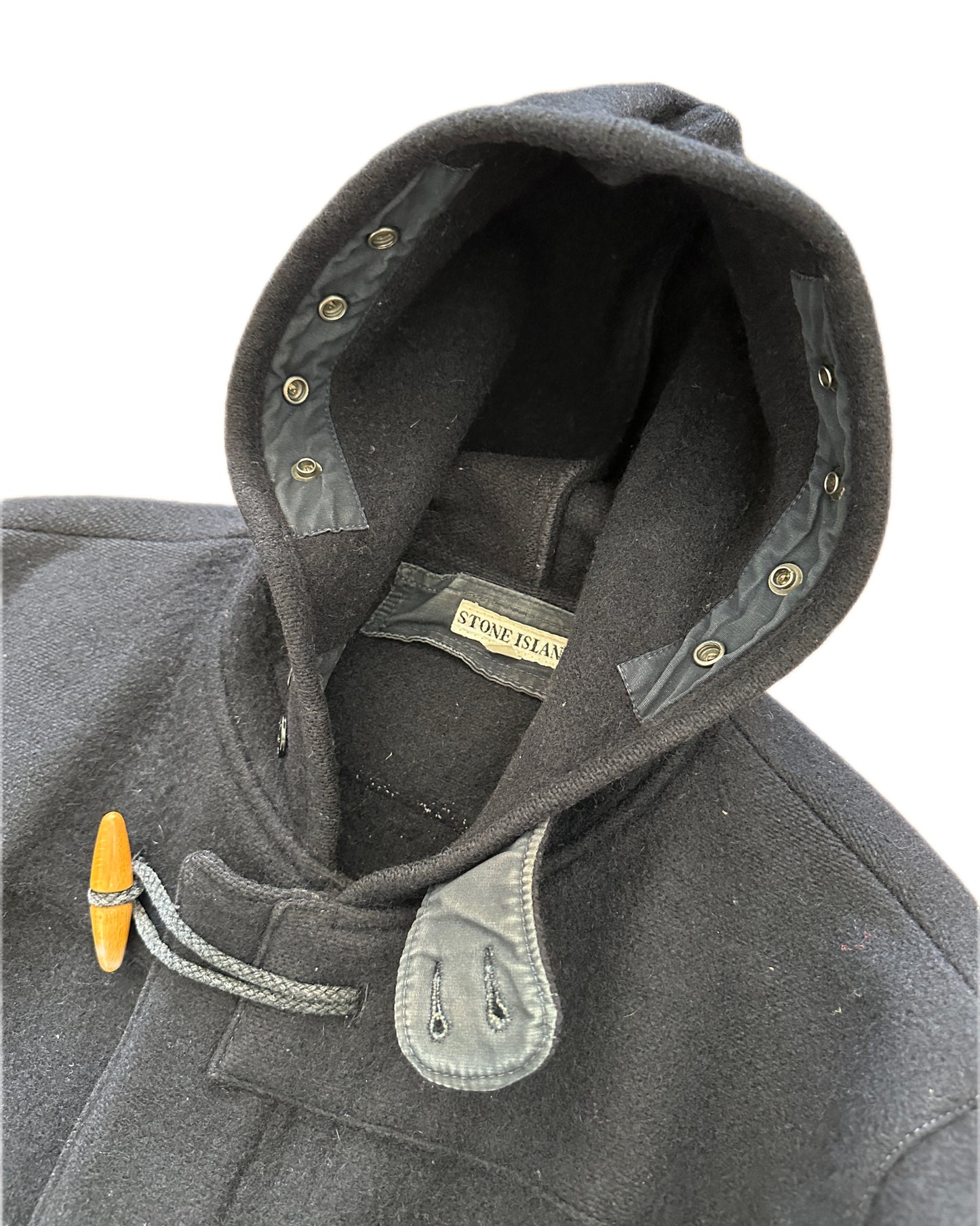 Stone Island 1987 Vintage Wool Montgomery Dufflecoat - L - Made in Italy