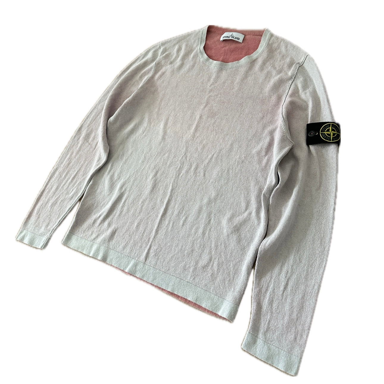 Stone Island 2020 Handsprayed Light Knit Peach Sweater - M - Made in Italy