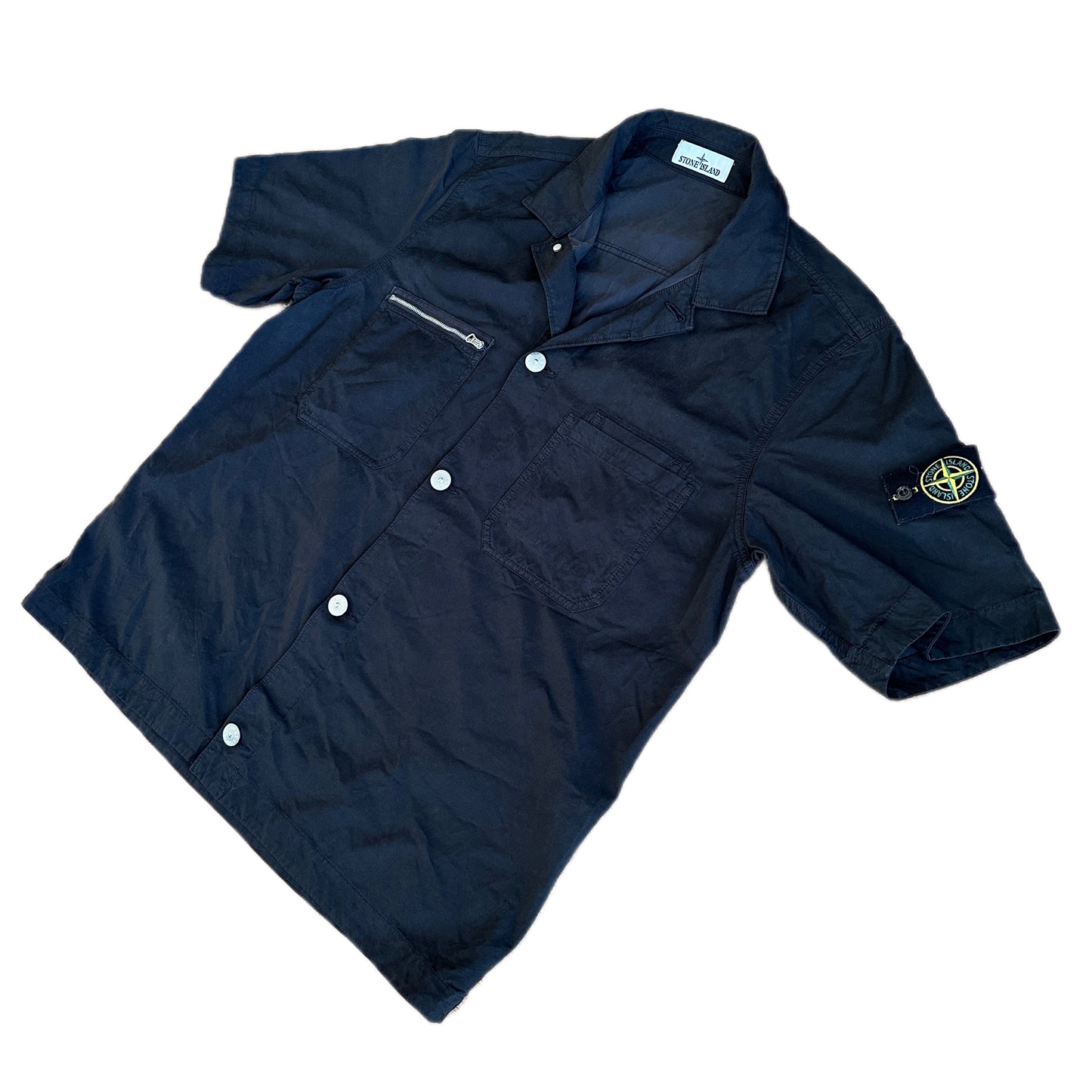 Stone Island 2024 Supima Cotton Twill-TC Shortsleeve Overshirt - L