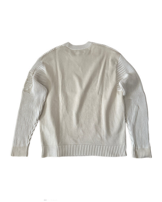 Stone Island 2019 Two Tone Rib Cotton Knit Sweater - XL - Made in Italy