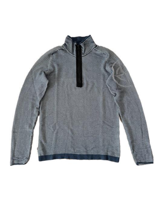 Stone Island 2009 Holographic Logo Quarter Zip 3D Knit Sweatshirt - M - Made in Italy