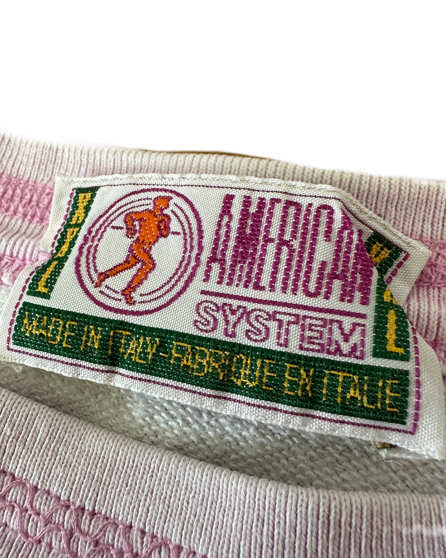 American System 1987 Vintage Short Sleeve Sweatshirt - XXL - Made in Italy