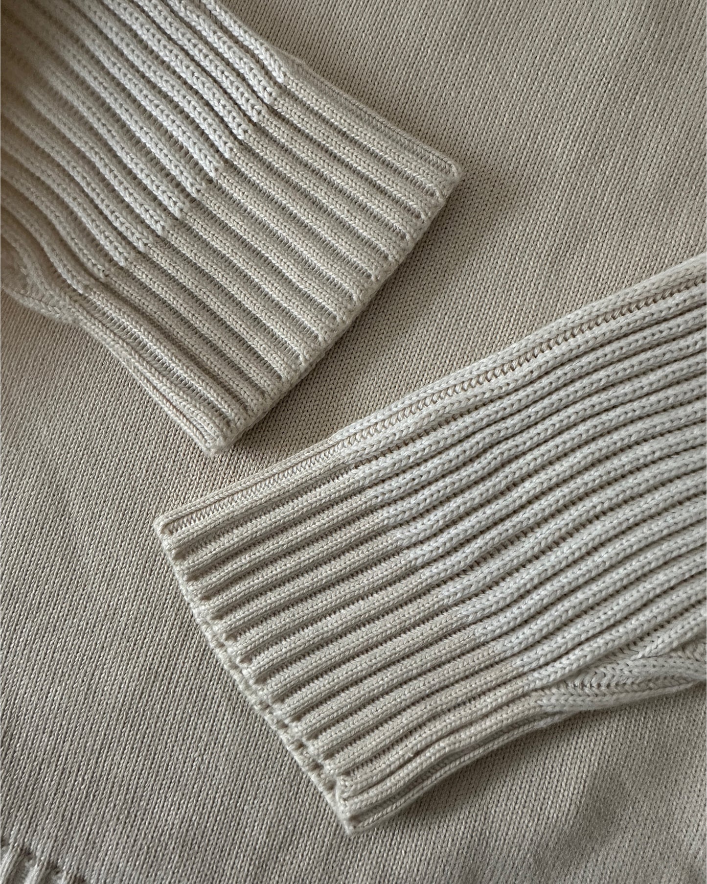 Stone Island 2019 Two Tone Rib Cotton Knit Sweater - XL - Made in Italy