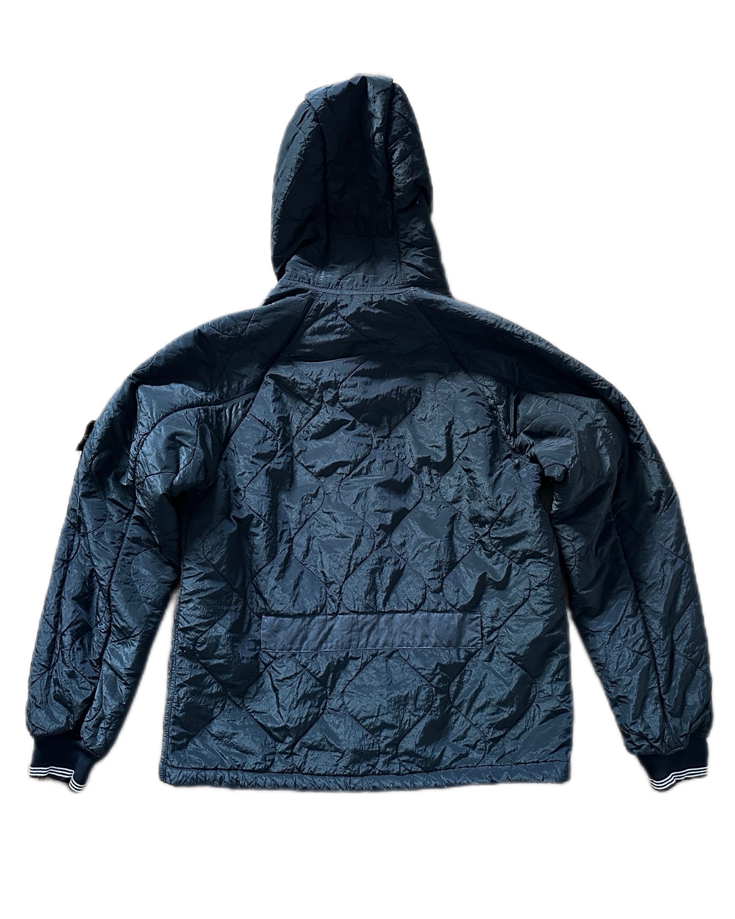 Stone Island 2004 Paul Harvey Navy Quilted Nylon Metal Jacket - L - Made in Italy