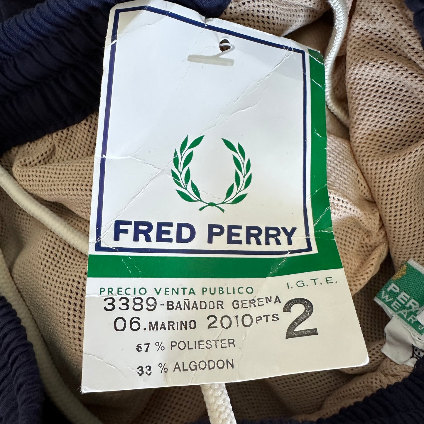 Fred Perry 80s Vintage Kids Navy Shorts - 2 /  XXS - Made in Spain