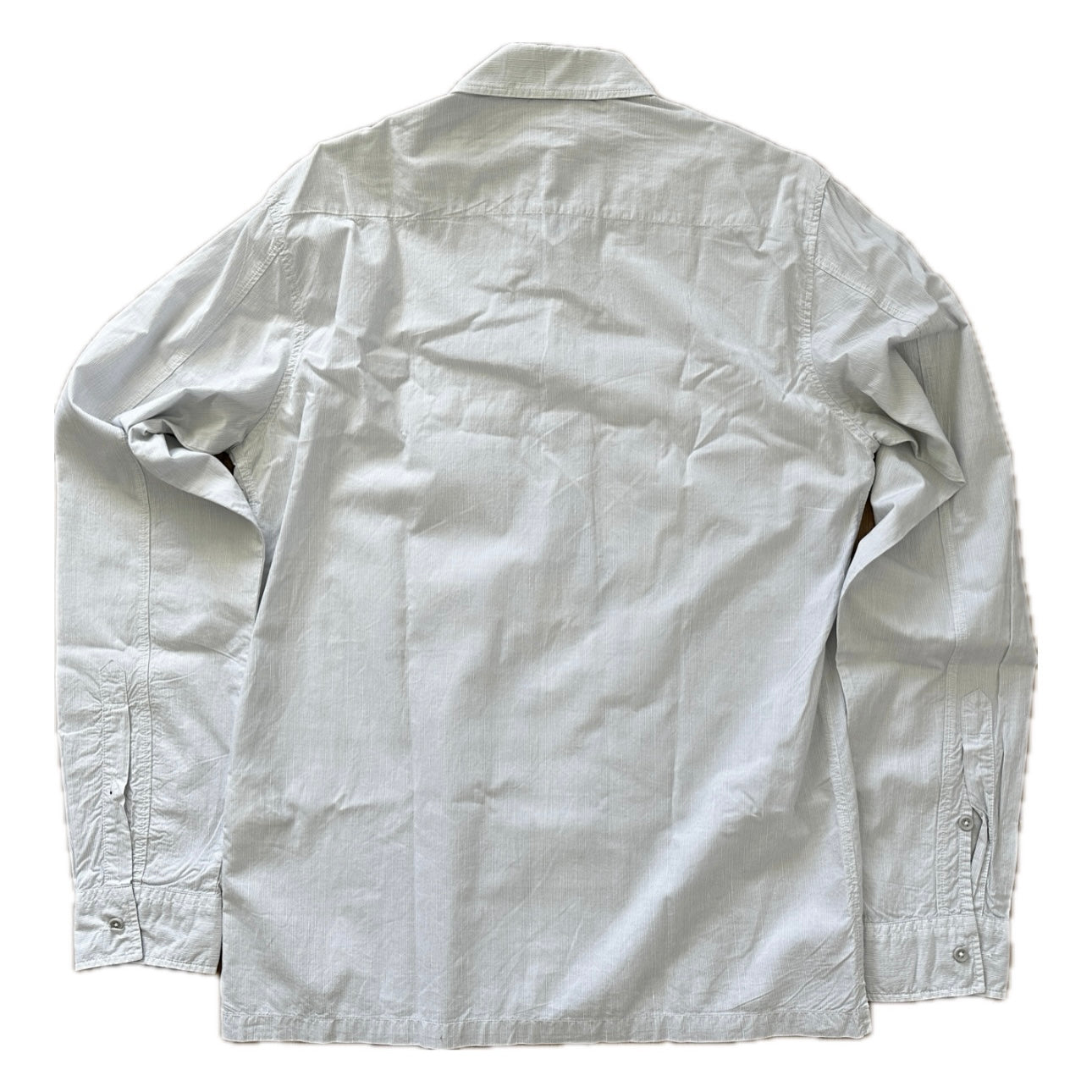 Stone Island 2008 White Striped Button Down Cotton Shirt  - L