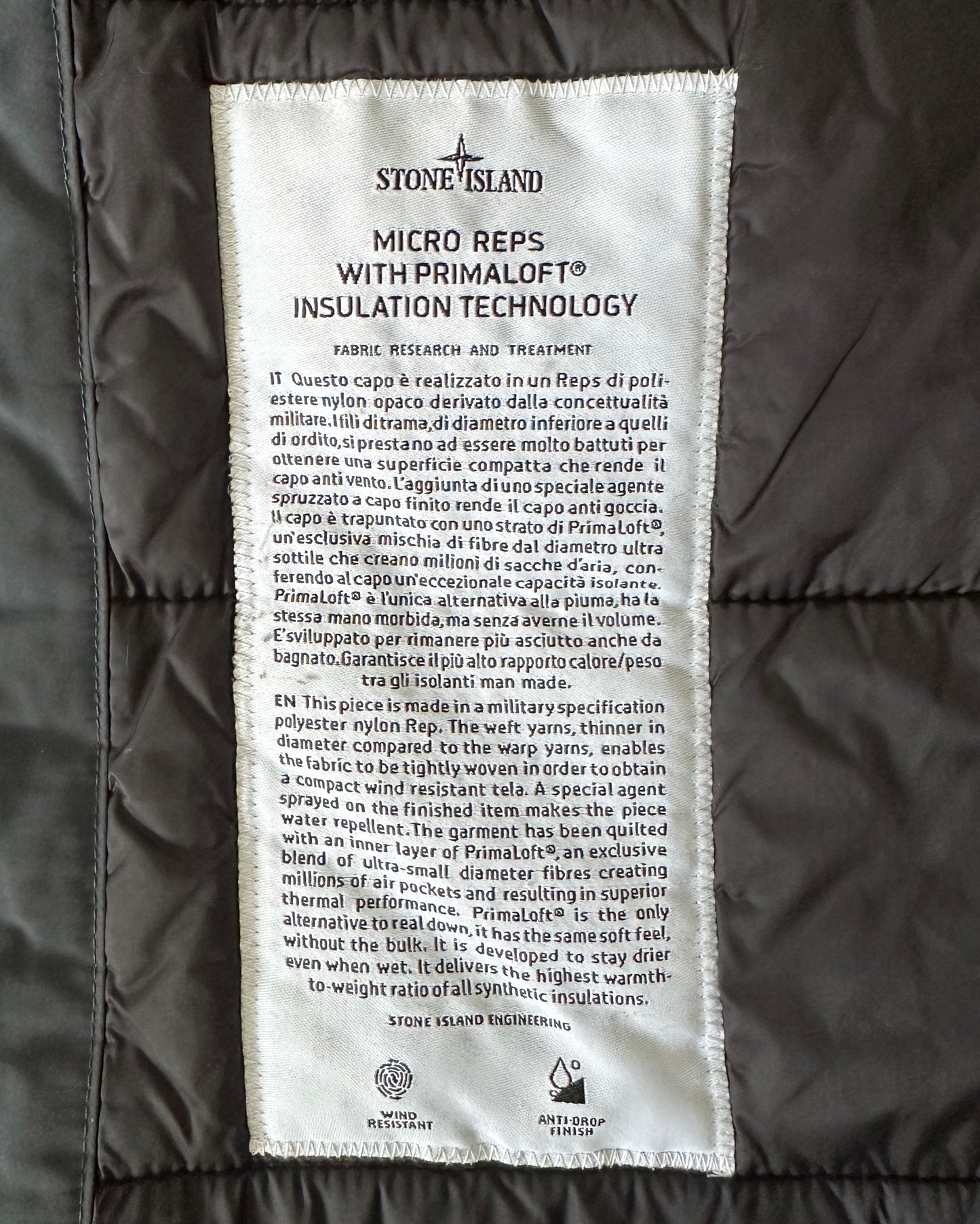 Stone Island 2019 Micro Reps with Primaloft Dark Grey Jacket - XL