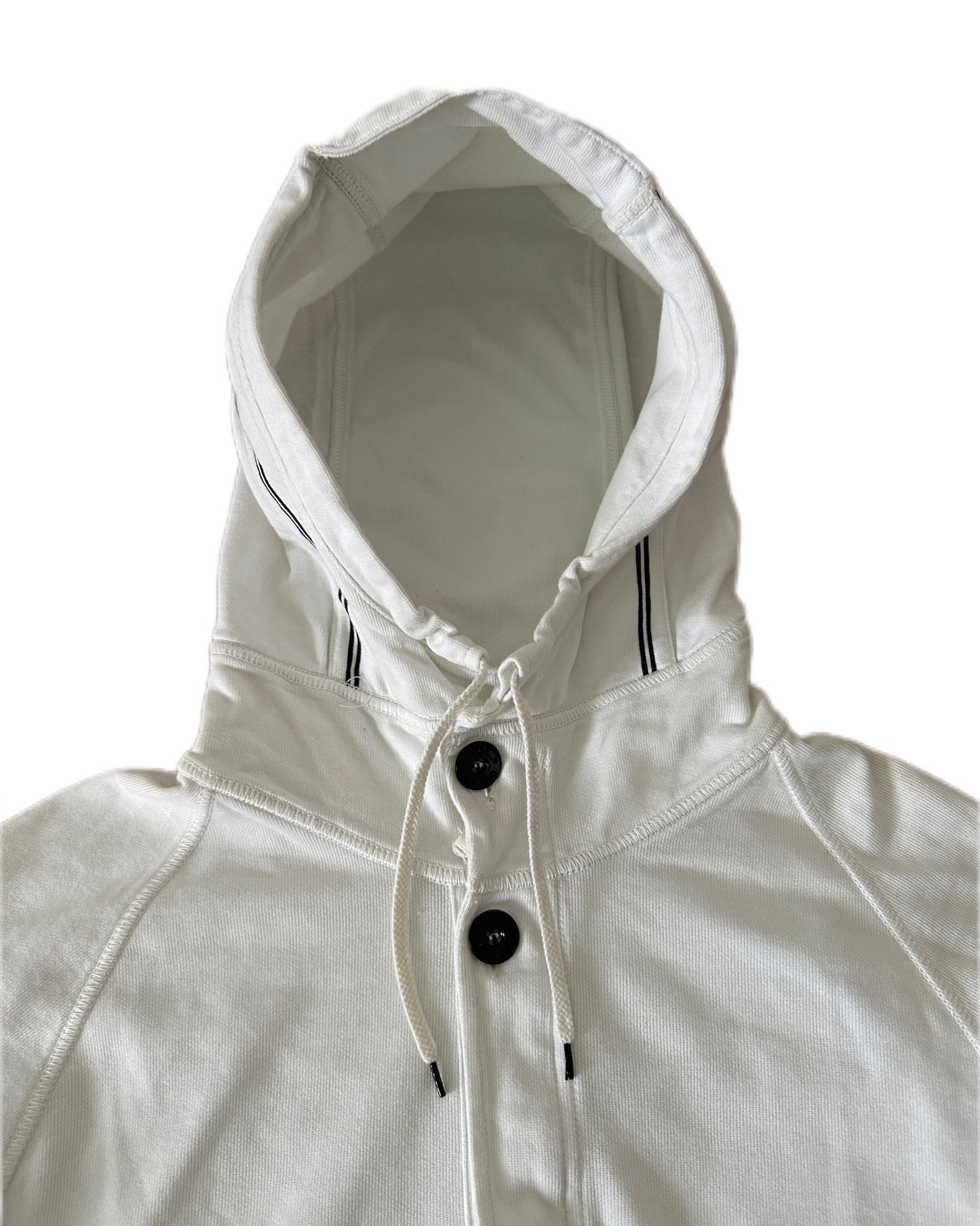Stone Island 2009 White Hooded Sweatshirt - L - Made in Portugal 