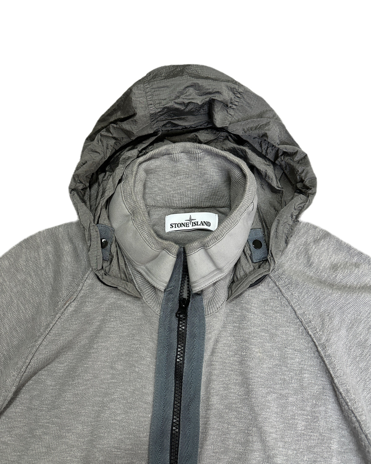 Stone Island 2019 Grey Hooded Knit Jacket - XL