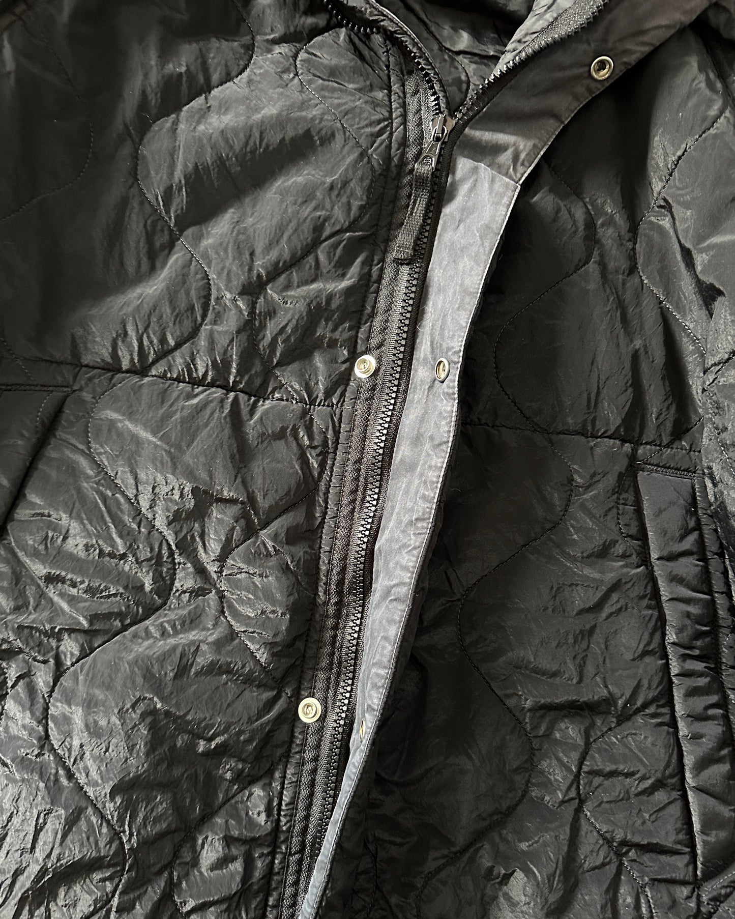 Stone Island 2004 Paul Harvey Navy Quilted Nylon Metal Jacket - L - Made in Italy