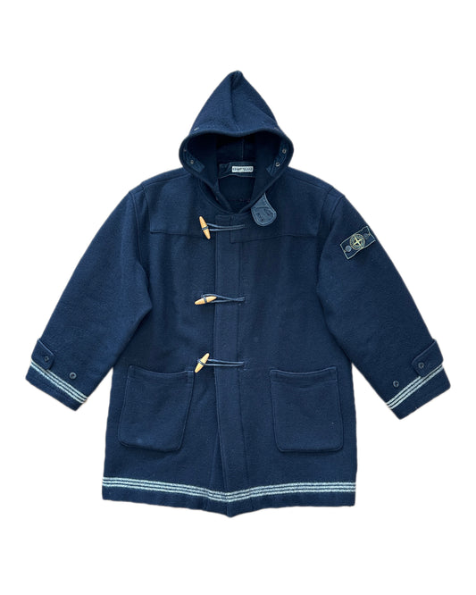 Stone Island 1987 Vintage Wool Montgomery Dufflecoat - L - Made in Italy