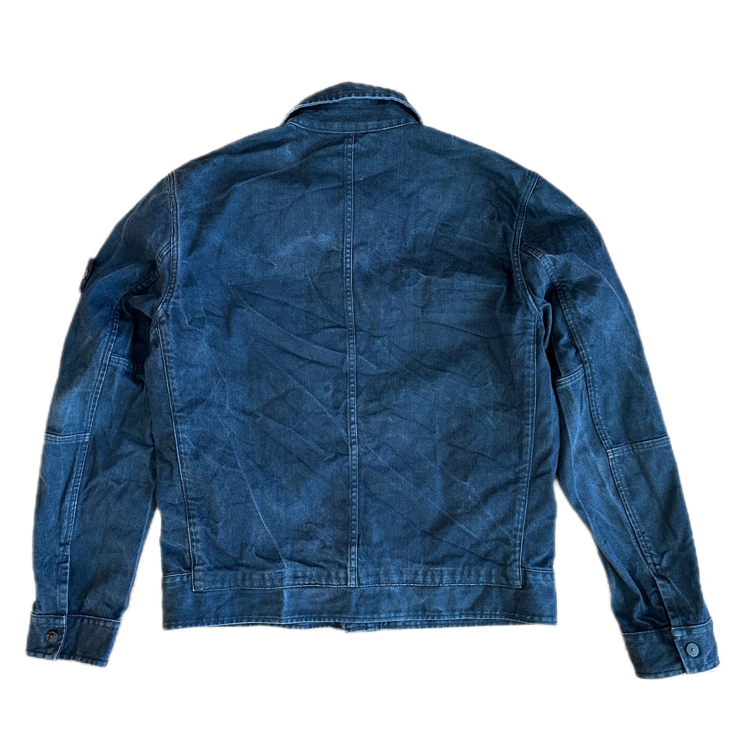 Stone Island 2018 Foam Resin Treated Denim Jacket - L