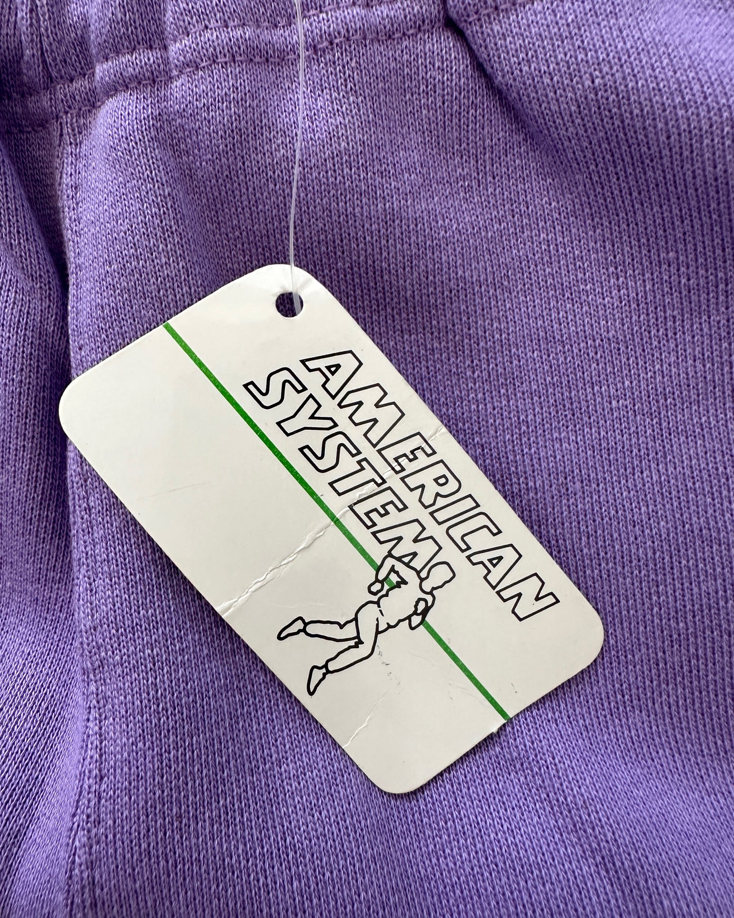 American System 1985 Vintage Cotton Track Pants Lavender - L - Made in Italy