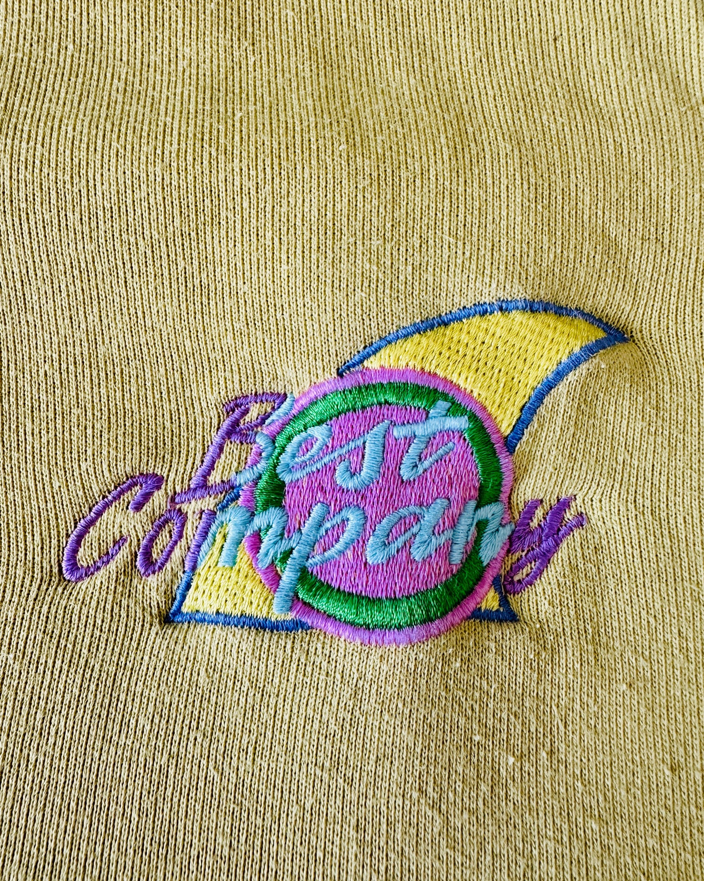 Best Company 1987 Vintage Pastel Lemon Short Sleeve Sweatshirt - L -  Made in Italy