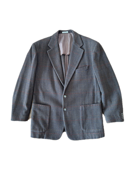 Boneville 80s Vintage Plaid Wool Blazer 50 / M - Made in Italy
