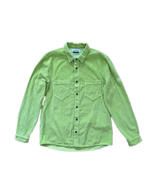 Stone Island 2019 Cotton Corduroy Overshirt Lime Green - XL - Made in Italy