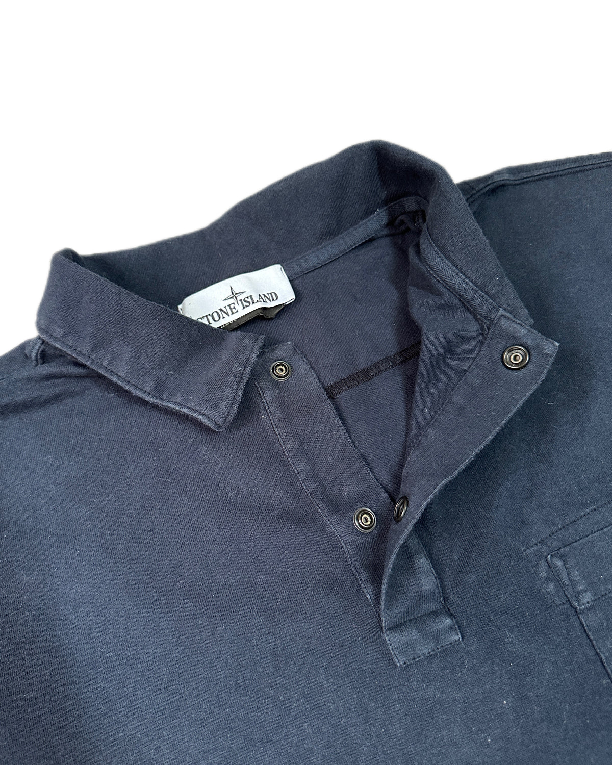 Stone Island 2024 Fissato Treatment Navy Cotton Longsleeve Shirt - L - Made in Italy