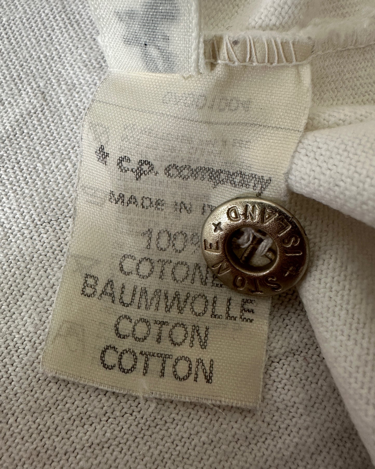 Stone Island 1988 Vintage Metal Button Pique Polo Shirt - XL - Made in Italy