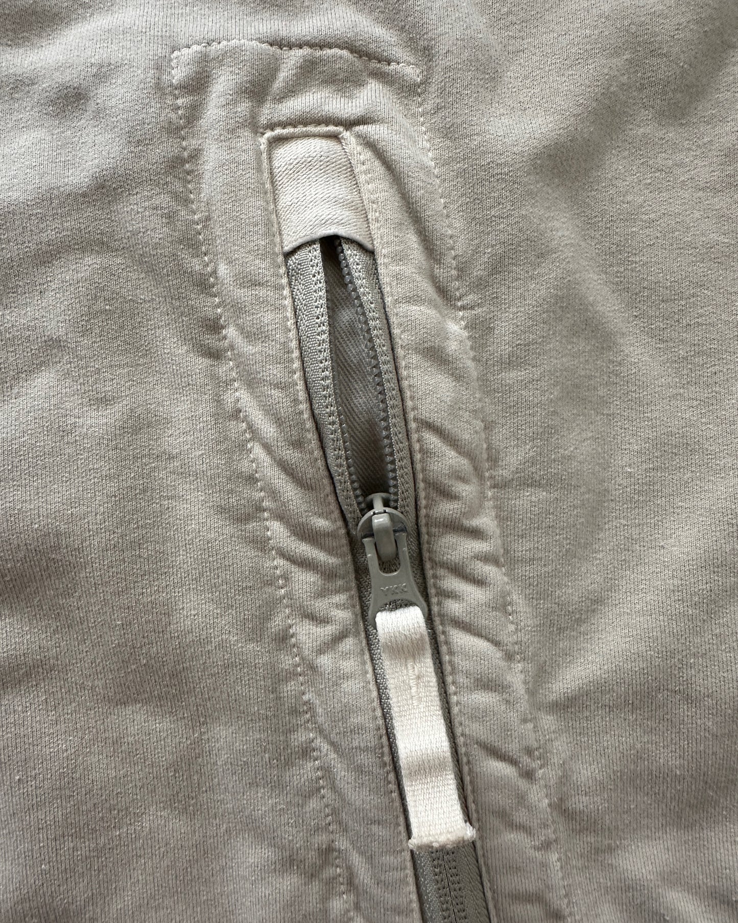 Stone Island Ghost Piece 2021 Beige Quarter Zip Pocket Sweatshirt - XXL