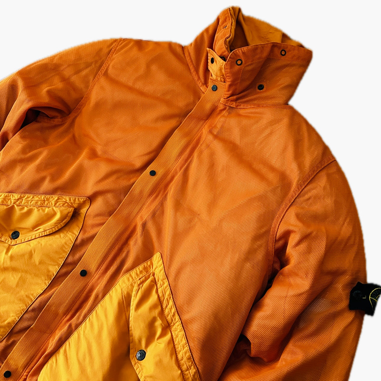 Stone Island 2003 Vintage Paul Harvey Archivio Polyester Mesh Down Jacket - L - Made in Italy