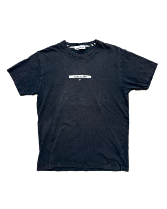 Stone Island 2022 Navy Logo Print T-Shirt - L