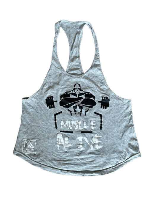 Muscle Alive - Vintage Bodybuilding Stringer Tank Top - L