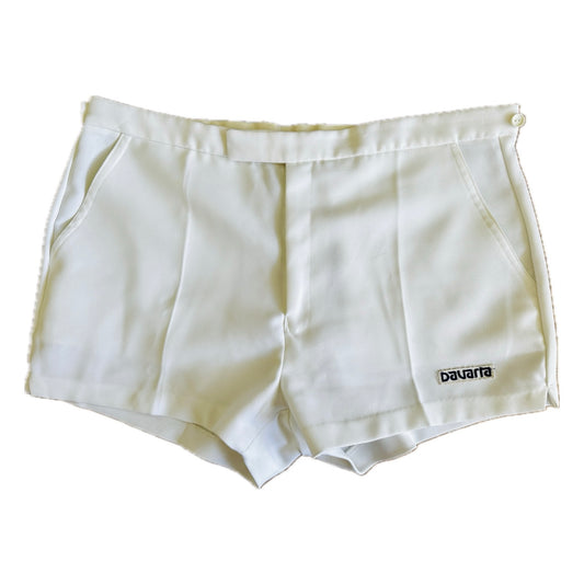 Bavarra 80s Vintage White Tennis Shorts - XL - Made in Italy