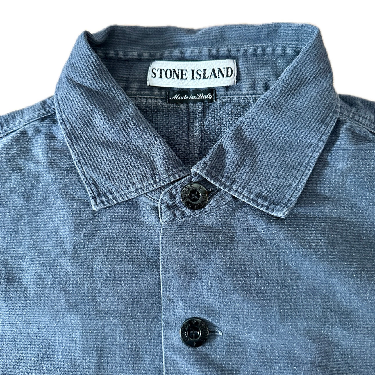 Stone Island Marina 1996 Vintage Navy Cotton Shirt - L - Made in Italy