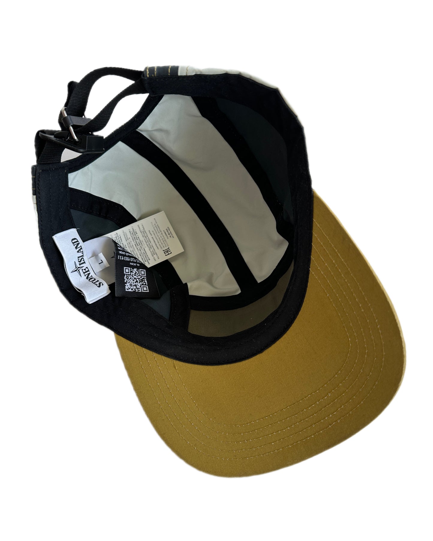 Stone Island 2019 Tela Placcata Bicolore 5 Panel Cap - L - Made in Italy 