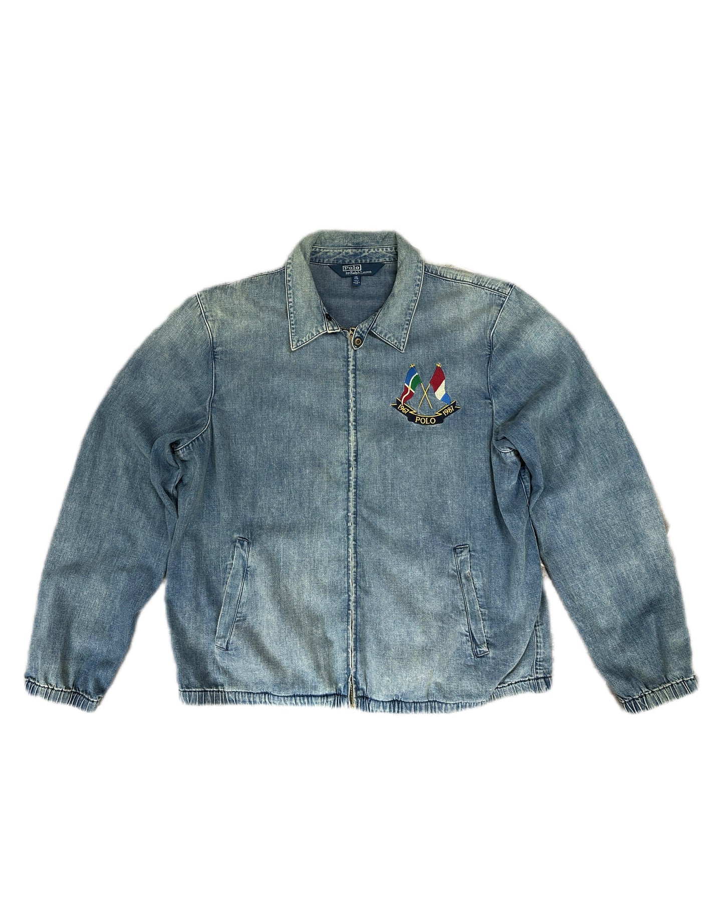 Polo Ralph Lauren Cross Flags 1987 Denim Zip Jacket - XXL
