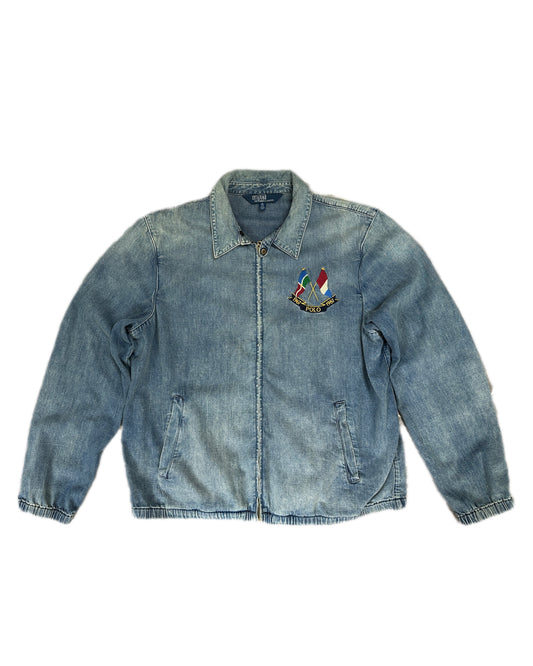 Polo Ralph Lauren Cross Flags 1987 Denim Zip Jacket - XXL