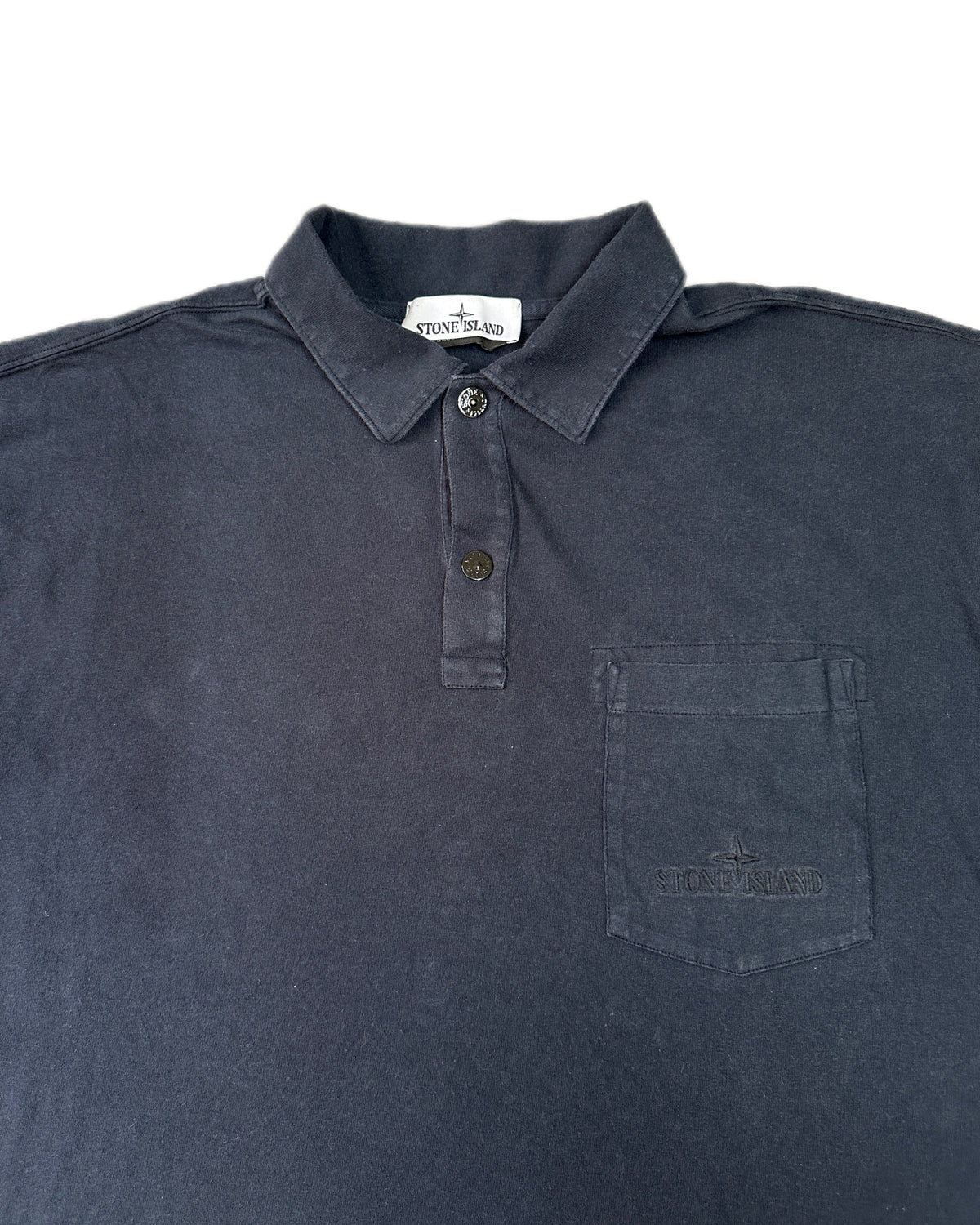 Stone Island 2024 Fissato Treatment Navy Cotton Longsleeve Shirt - L - Made in Italy