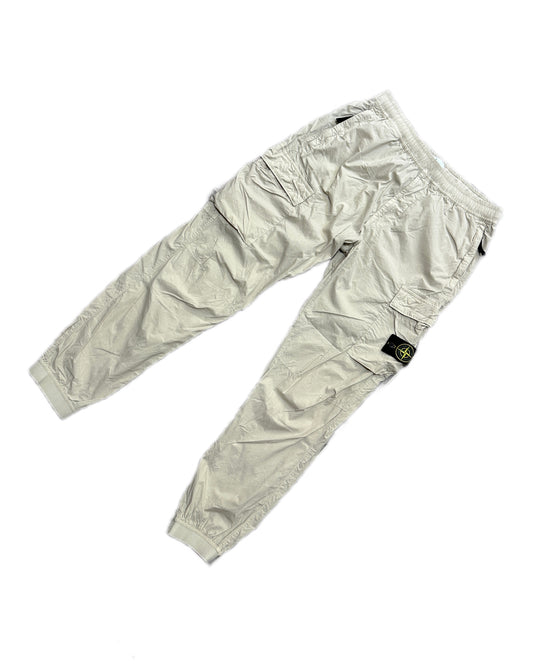 Stone Island 2025 Stretch Cotton Tela Pracadute Beige Type RE-T Cargo Pants - W34