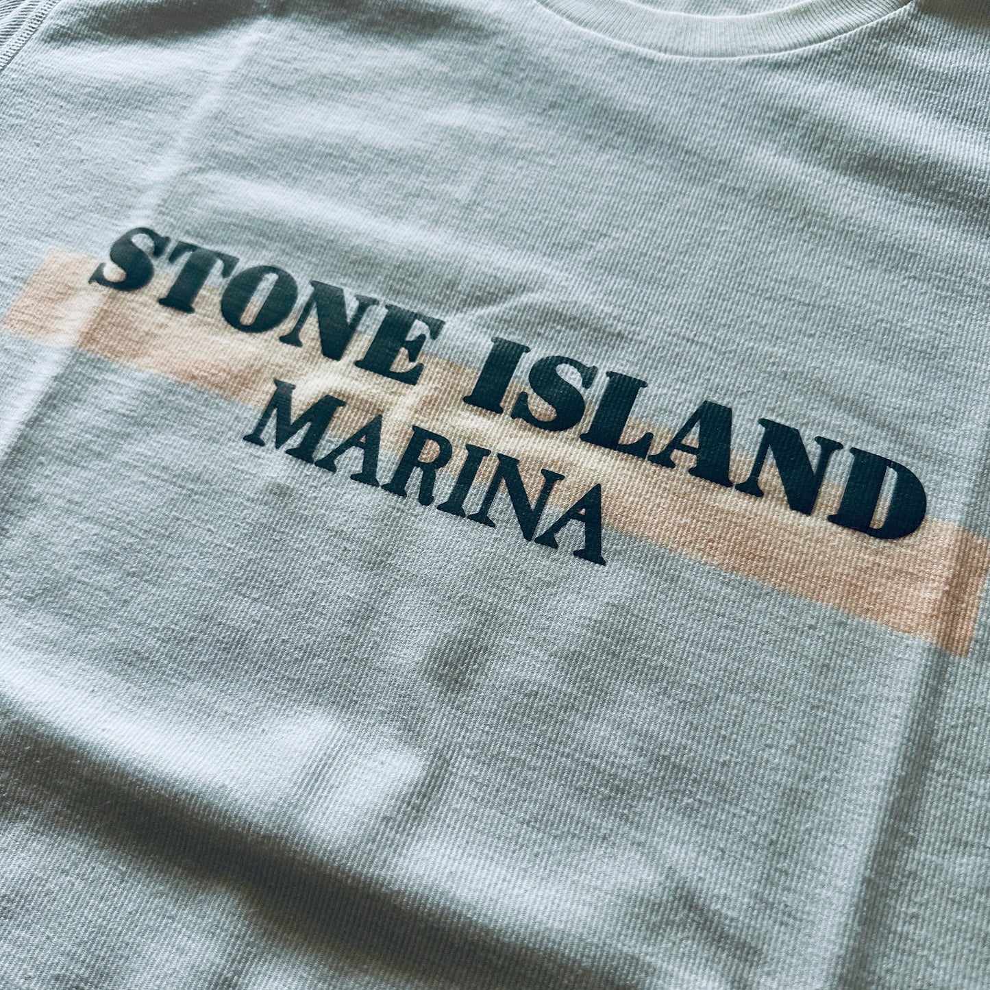 Stone Island Marina Reflective Print Ribbed Cotton T-Shirt - L