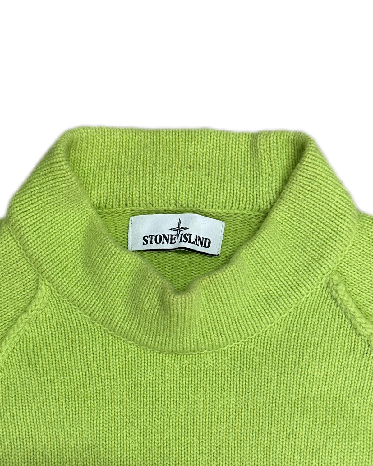 Stone Island 2019 Lime Green Wool Knit - L - Made in Italy