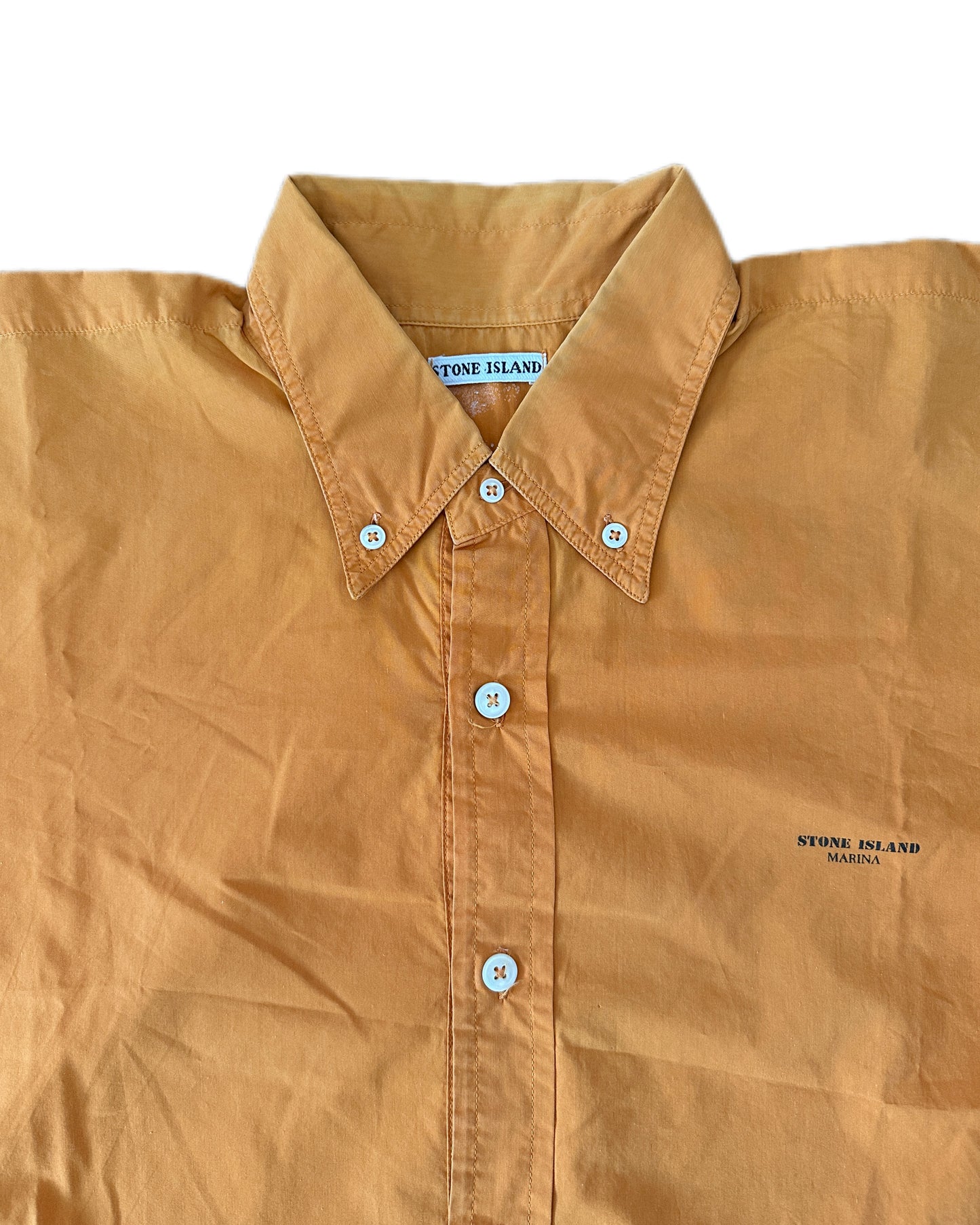 Stone Island Marina 1992 Vintage Orange Overshirt - L - Made in Italy