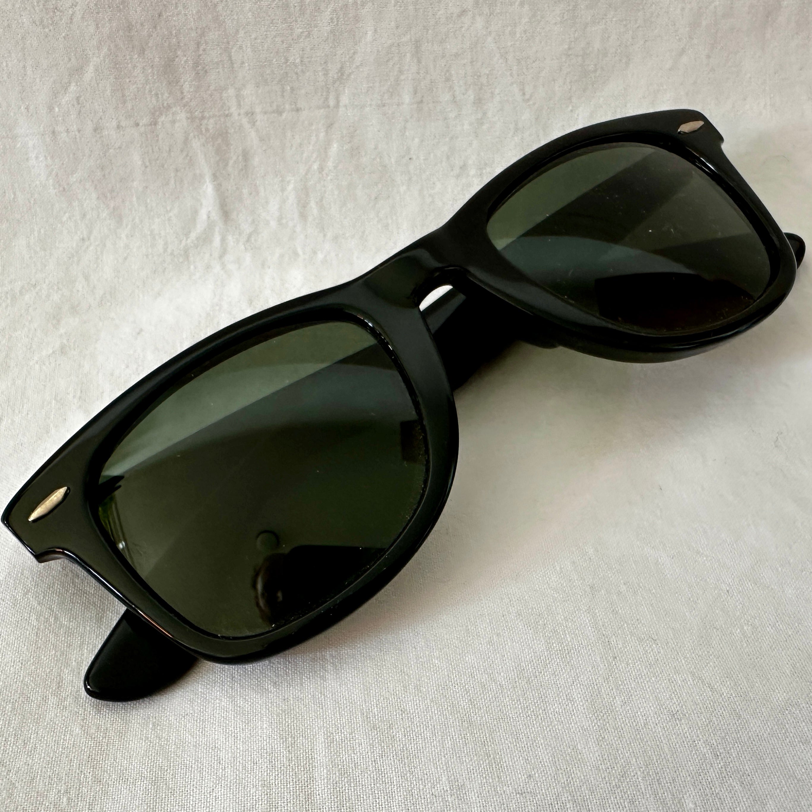 Ray Ban Wayfarer 5024 B&L Black Vintage 80s Sunglasses - Large
