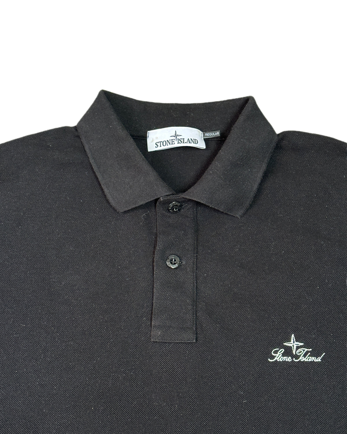 Stone Island 2026 Organic Cotton 50/2 Pique Fissato Dye 80s Script Logo Polo Shirt - XXL